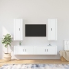 Set de muebles para TV 4 piezas madera contrachapada blanco