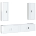 Set de muebles de TV 4 pzas madera contrachapada blanco brillo