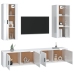 Set de muebles de TV 4 pzas madera contrachapada blanco brillo