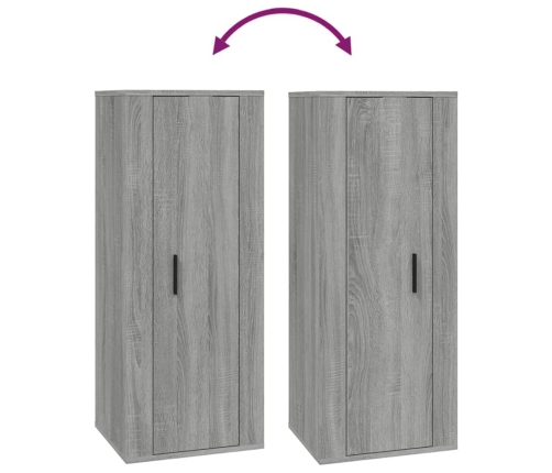 Set de muebles para TV 4 pzas madera contrachapada gris Sonoma