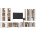 Set de muebles para TV 8 piezas madera contrachapada blanco