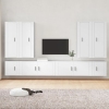 Set de muebles para TV 8 piezas madera contrachapada blanco