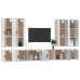 Set de muebles de TV 8 pzas madera contrachapada blanco brillo