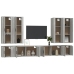 Set de muebles para TV 8 pzas madera contrachapada gris Sonoma