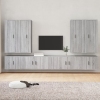 Set de muebles para TV 8 pzas madera contrachapada gris Sonoma