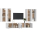 Set de muebles para TV 6 piezas madera contrachapada blanco