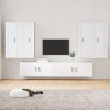 Set de muebles para TV 6 piezas madera contrachapada blanco