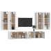 Set de muebles de TV 6 pzas madera contrachapada blanco brillo