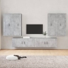 vidaXL Set de muebles de TV 6 pzas madera contrachapada gris hormigón