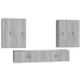 Set de muebles para TV 6 pzas madera contrachapada gris Sonoma