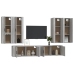 Set de muebles para TV 6 pzas madera contrachapada gris Sonoma