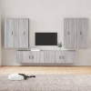 Set de muebles para TV 6 pzas madera contrachapada gris Sonoma