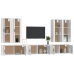 Set de muebles de TV 7 pzas madera contrachapada blanco brillo