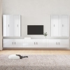 Set de muebles de TV 7 pzas madera contrachapada blanco brillo