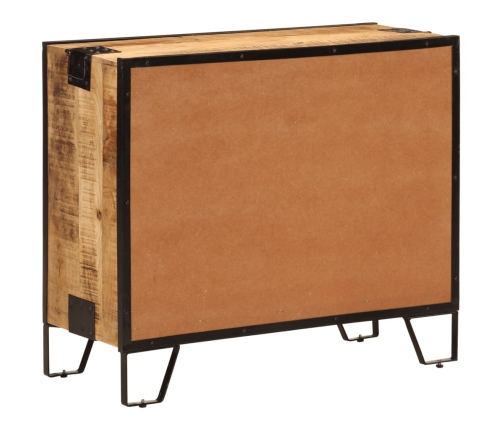 Aparador de madera maciza mango sin tratar y metal 80x31x66 cm