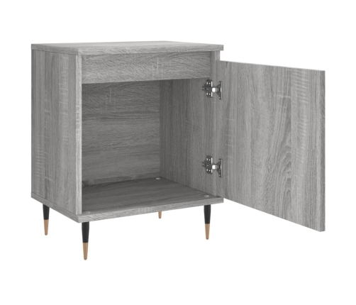 vidaXL Mesita de noche 2 uds madera ingeniería gris Sonoma 40x30x50 cm