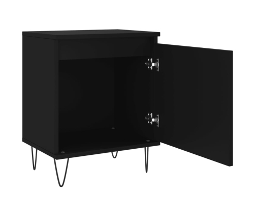Mesitas de noche 2 uds madera de ingeniería negro 40x30x50 cm