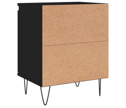 Mesitas de noche 2 uds madera de ingeniería negro 40x30x50 cm