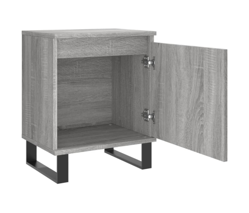 Mesita de noche 2 uds madera ingeniería gris Sonoma 40x30x50 cm