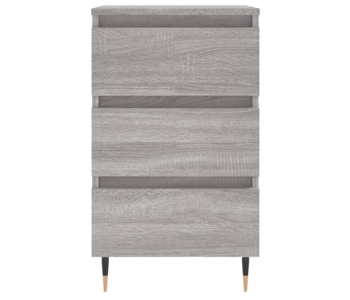 Mesita de noche 2 uds madera ingeniería gris Sonoma 40x35x69 cm