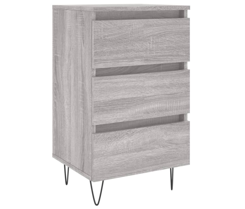 vidaXL Mesita de noche madera de ingeniería gris Sonoma 40x35x69 cm