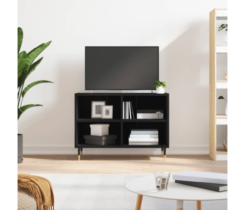 vidaXL Mueble de TV madera de ingeniería negro 69,5x30x50 cm