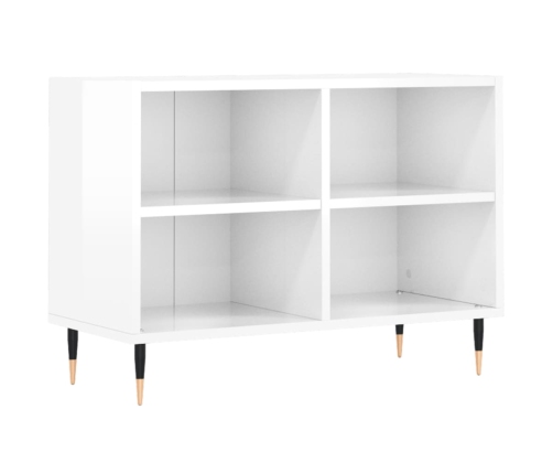 Mueble de TV madera de ingeniería blanco brillo 69,5x30x50 cm