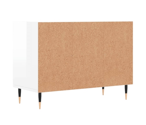 Mueble de TV madera de ingeniería blanco brillo 69,5x30x50 cm