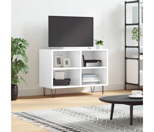 Mueble de TV madera de ingeniería blanco brillo 69,5x30x50 cm