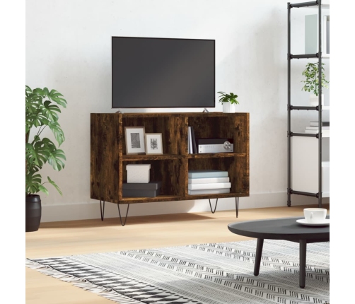 vidaXL Mueble de TV madera de ingeniería roble ahumado 69,5x30x50 cm