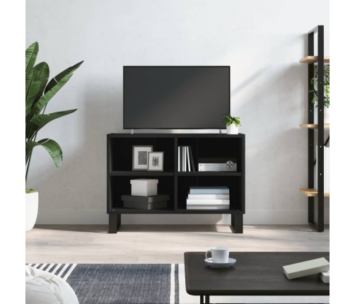 Mueble de TV madera de ingeniería negro 69,5x30x50 cm