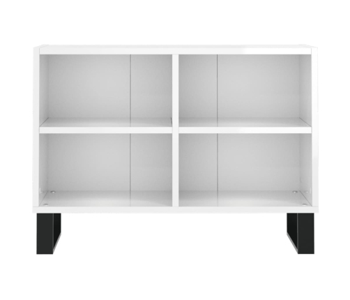 Mueble de TV madera de ingeniería blanco brillo 69,5x30x50 cm