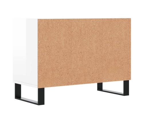 Mueble de TV madera de ingeniería blanco brillo 69,5x30x50 cm