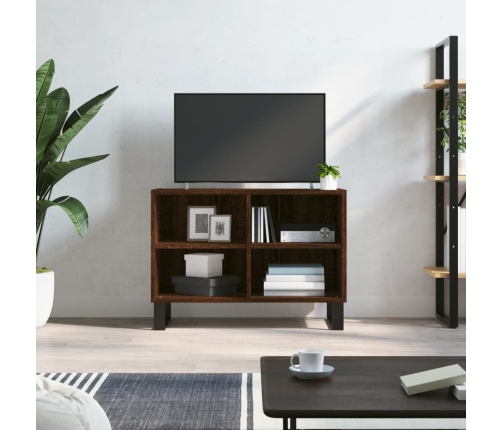 Mueble de TV madera de ingeniería marrón roble 69,5x30x50 cm