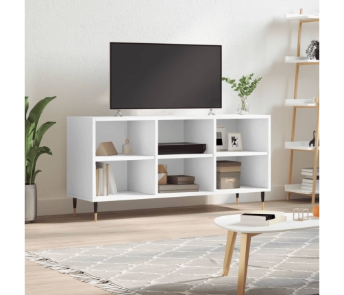 Mueble de TV madera de ingeniería blanco 103,5x30x50 cm