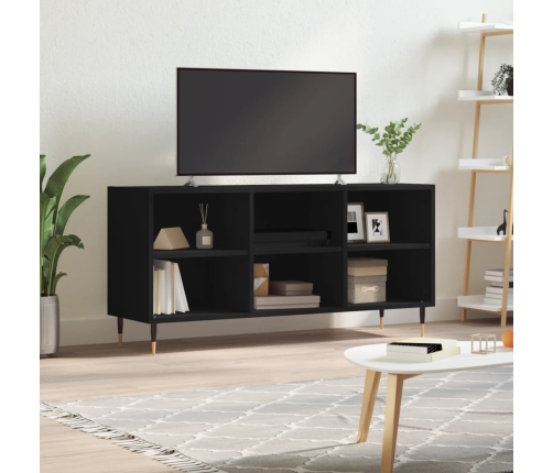 Mueble de TV madera de ingeniería negro 103,5x30x50 cm