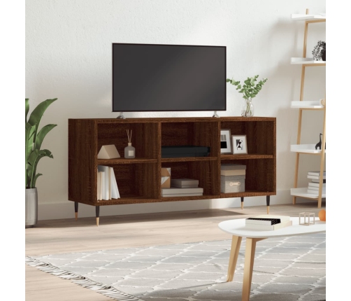 Mueble de TV madera de ingeniería marrón roble 103,5x30x50 cm