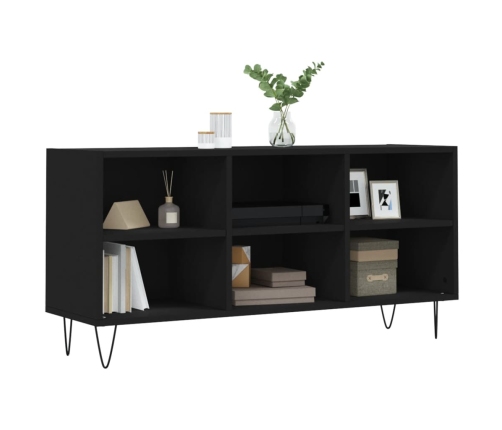 vidaXL Mueble de TV madera de ingeniería negro 103,5x30x50 cm