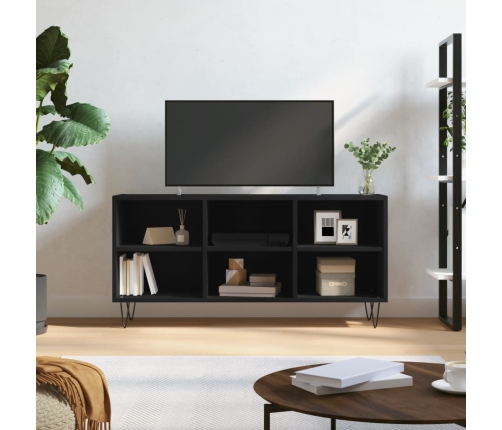 vidaXL Mueble de TV madera de ingeniería negro 103,5x30x50 cm