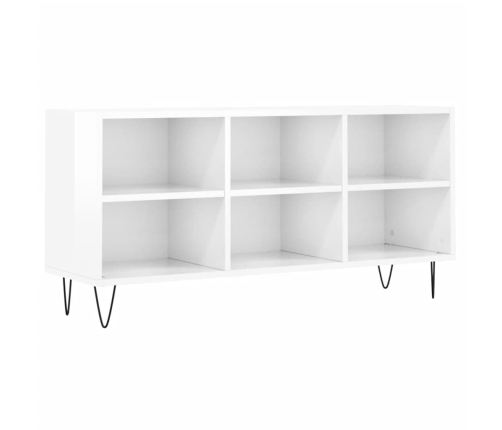 Mueble de TV madera de ingeniería blanco brillo 103,5x30x50 cm