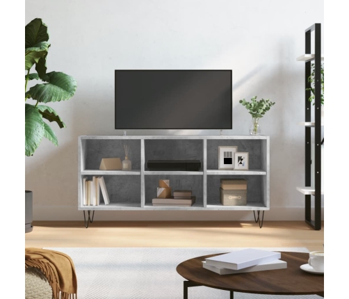 Mueble de TV madera de ingeniería gris hormigón 103,5x30x50 cm