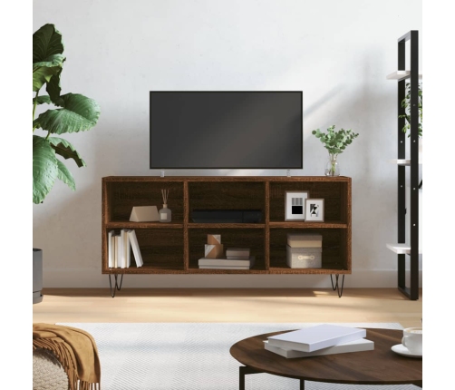 vidaXL Mueble de TV madera de ingeniería marrón roble 103,5x30x50 cm