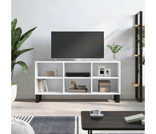 vidaXL Mueble de TV madera de ingeniería blanco 103,5x30x50 cm