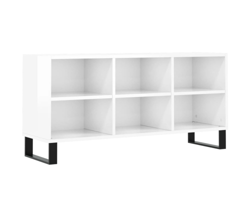 Mueble de TV madera de ingeniería blanco brillo 103,5x30x50 cm