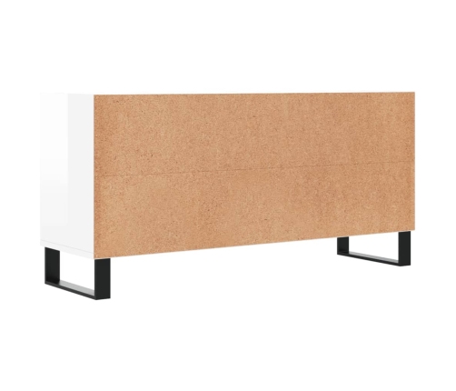 Mueble de TV madera de ingeniería blanco brillo 103,5x30x50 cm