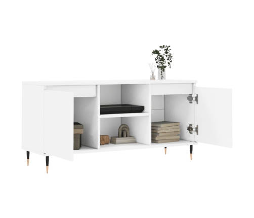 Mueble de TV madera de ingeniería blanco 104x35x50 cm