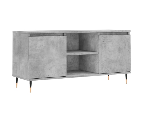 Mueble de TV madera de ingeniería gris hormigón 104x35x50 cm