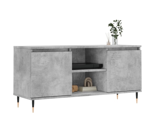 Mueble de TV madera de ingeniería gris hormigón 104x35x50 cm