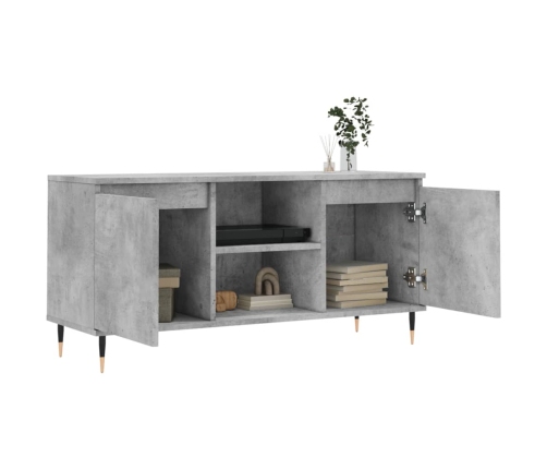 Mueble de TV madera de ingeniería gris hormigón 104x35x50 cm