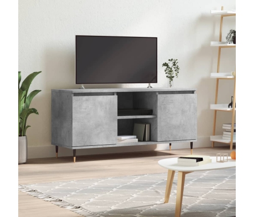 Mueble de TV madera de ingeniería gris hormigón 104x35x50 cm